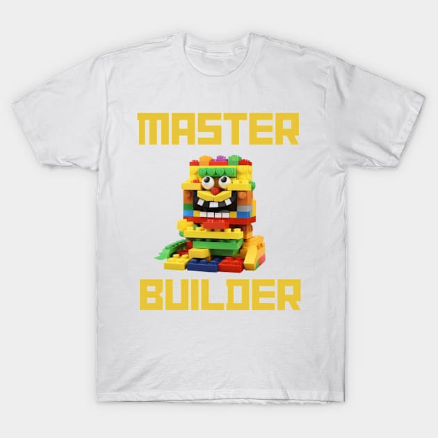 Bricks man Builder Funny Master Builder Toys Kids T-Shirt by doctor ax